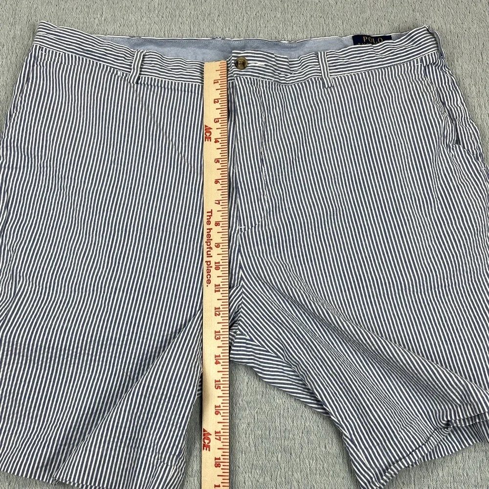 Polo Ralph Lauren Shorts Men's 40x9‎ Blue Stretch Straight Seersucker Pony